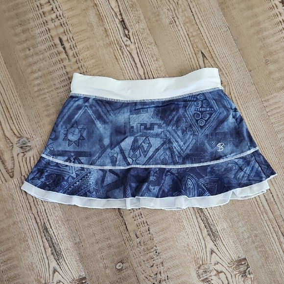 Sofibella UPF 50 13 INCH Women's Size Xs Tennis Skirt Skort Blue And White - Picture 1 of 4